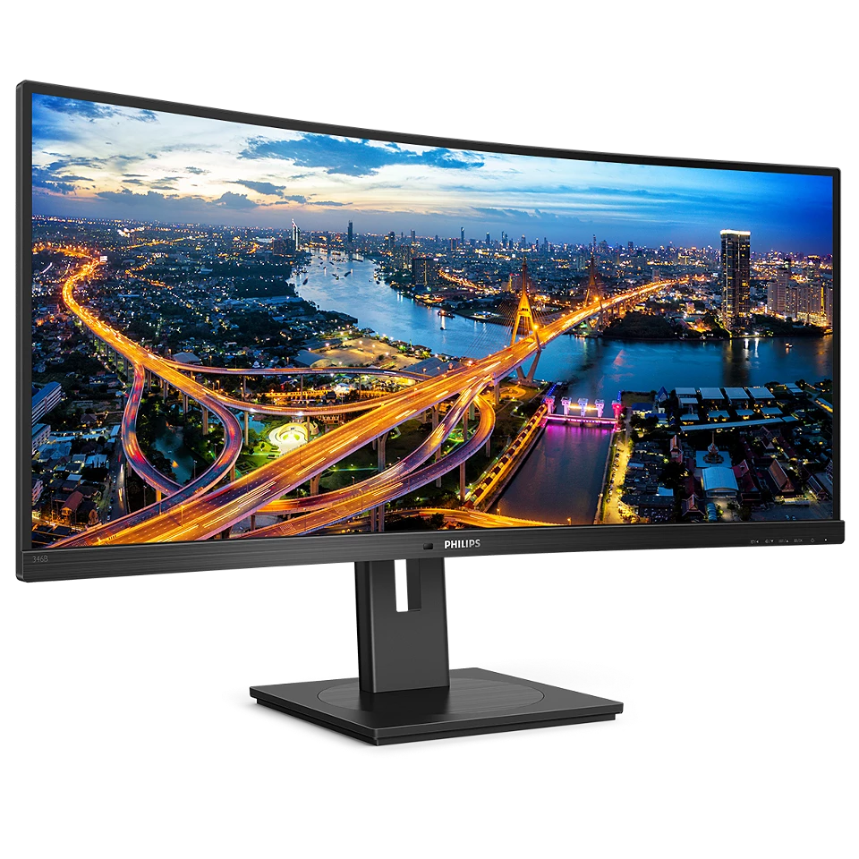 [342B1C/00] PHILIPS 342B1C / Monitor 34" WFHD IPS / Ultra-Wide Incurvé / HDMI • DisplayPort / Reconditionné - Grade A+