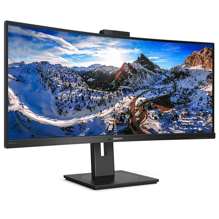 [346P1CRH] PHILIPS 346P1CRH / Monitor 34" WQHD IPS / Ultra-Wide Incurvé / Webcam / HDMI • DisplayPort • USB-C / Reconditionné - Grade A+ (copie)